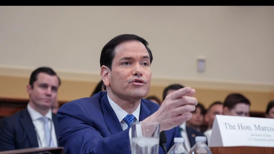 El secretario de Estado de Estados Unidos, Marco Rubio, durante una comparecencia El secretario de Estado de Estados Unidos, Marco Rubio, durante una comparecencia