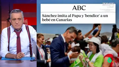 Wyoming afirma que Sánchez está "tan encantado con el papa que ha empezado a imitarle": así "bendice a su primer bebé" Wyoming afirma que Sánchez está "tan encantado con el papa que ha empezado a imitarle": así "bendice a su primer bebé"