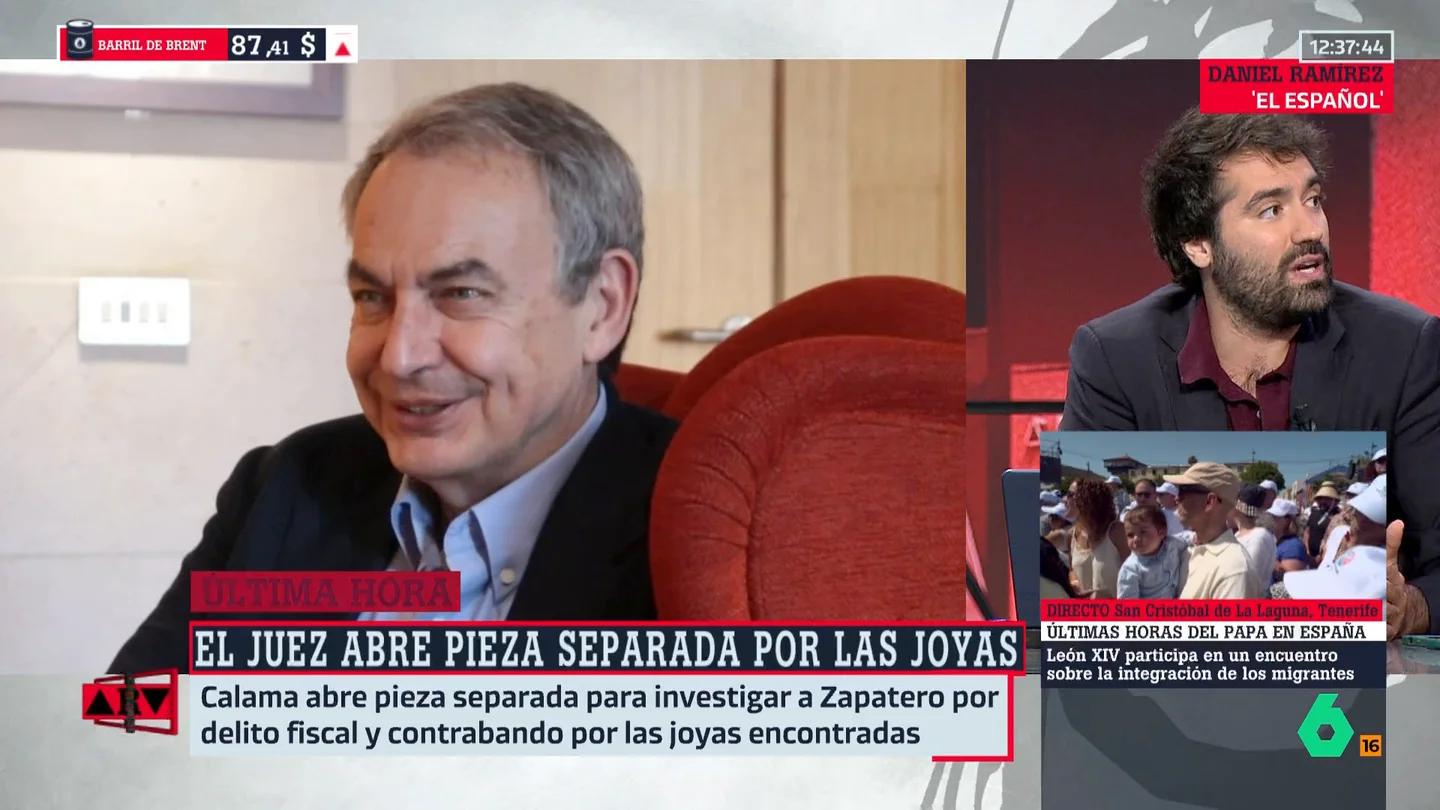 Daniel Ramírez, tajante sobre las joyas de Zapatero: "El PSOE no puede desvincularse de esta cuestión" Daniel Ramírez, tajante sobre las joyas de Zapatero: "El PSOE no puede desvincularse de esta cuestión"