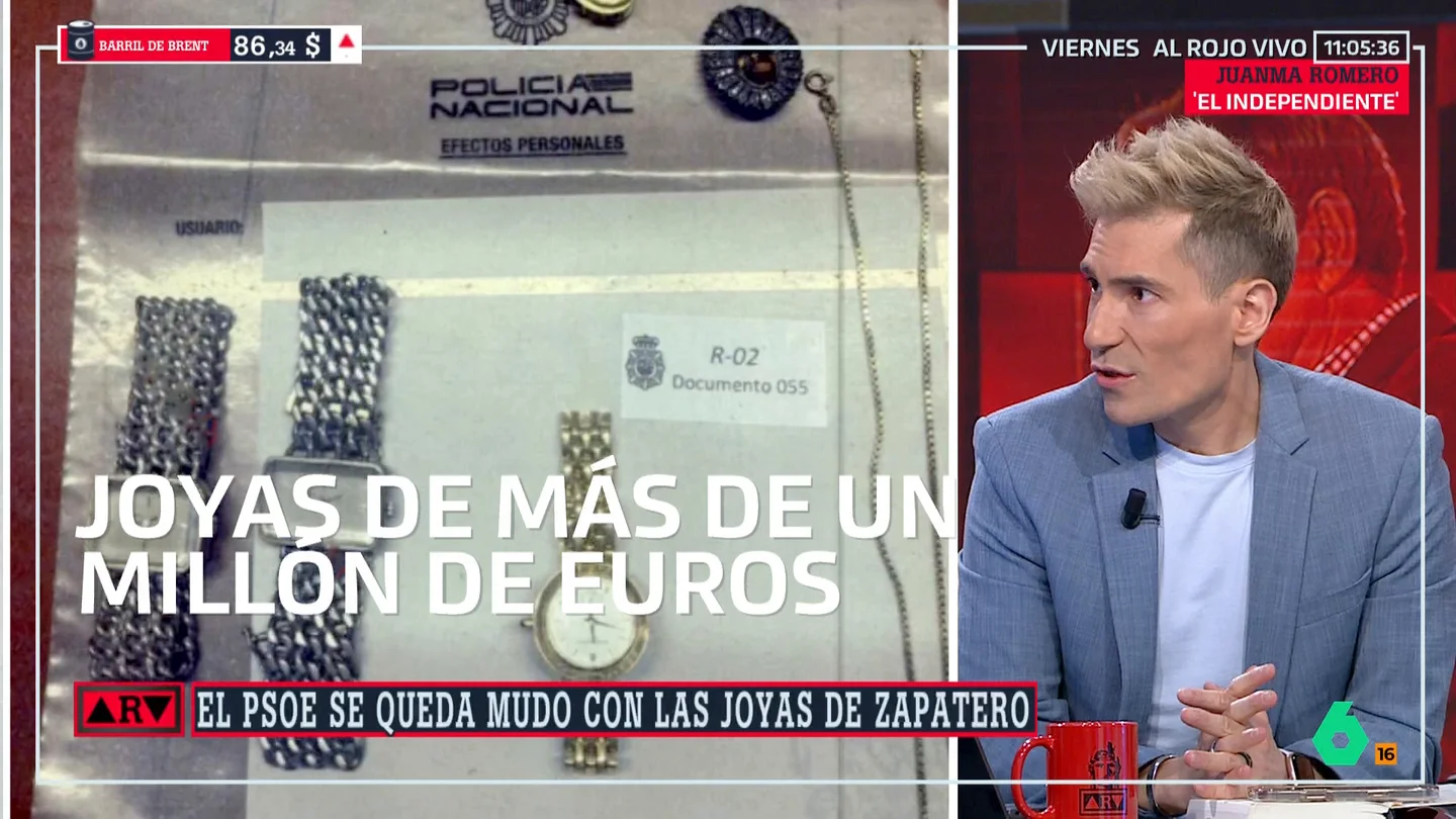 Juanma Romero, tras la tasación de las joyas de Zapatero: "A algunos dirigentes del PSOE se les empieza a caer la venda de los ojos" Juanma Romero, tras la tasación de las joyas de Zapatero: "A algunos dirigentes del PSOE se les empieza a caer la venda de los ojos"