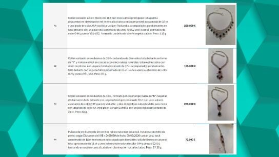 Las joyas millonarias de Zapatero: un collar "cuajado de diamantes" con "dos esmeraldas de Zambia", 29 zafiros, 12 rub&iacute;es, y otras 24 esmeraldas