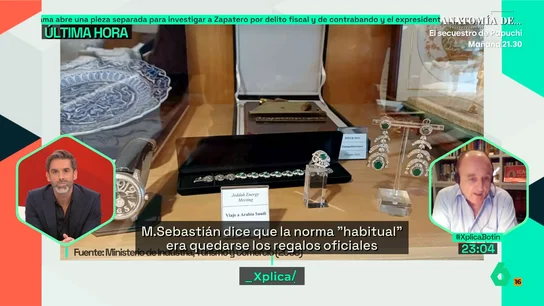 Miguel Sebastián, sobre las joyas que le dieron como regalo: "Yo pregunté en el Ministerio y me dijeron que lo habitual es que se lo quedara el ministro" Miguel Sebastián, sobre las joyas que le dieron como regalo: "Yo pregunté en el Ministerio y me dijeron que lo habitual es que se lo quedara el ministro"