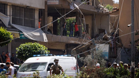 Suburbio de Beirut atacado por Israel. 