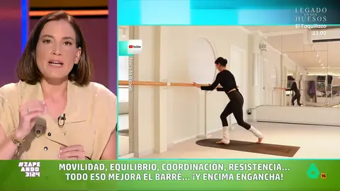 Boticaria García habla de las virtudes y defectos del barré: "Que algo sea bueno no significa que lo haga todo" Boticaria García da su 'botiveredicto' sobre el barré, el deporte de moda que combina ballet, yoga y pilates y que, según la experta, "no es ninguna tontería y tiene cosas superinteresantes", aunque con algún 'pero'.