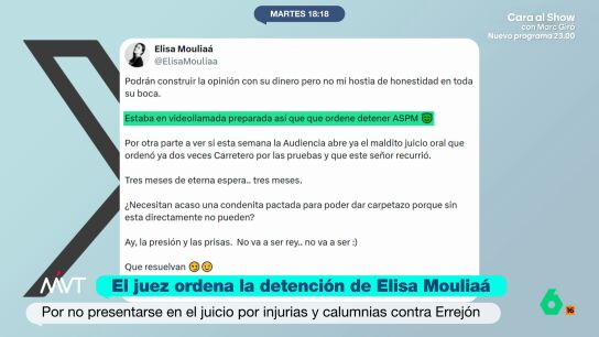Mouliaá reacciona a la orden de detención
