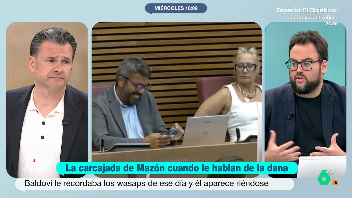 Monrosi, sobre las risas de Mazón: "Cada día que sigue representando a los valencianos es un insulto a las familias de las víctimas" José Enrique Monrosi reflexiona sobre las risas de Mazón mientras le recordaban sus lamentables mensajes el día de la DANA y asegura no entender "que su partido le permita seguir" en las Cortes Valencianas.