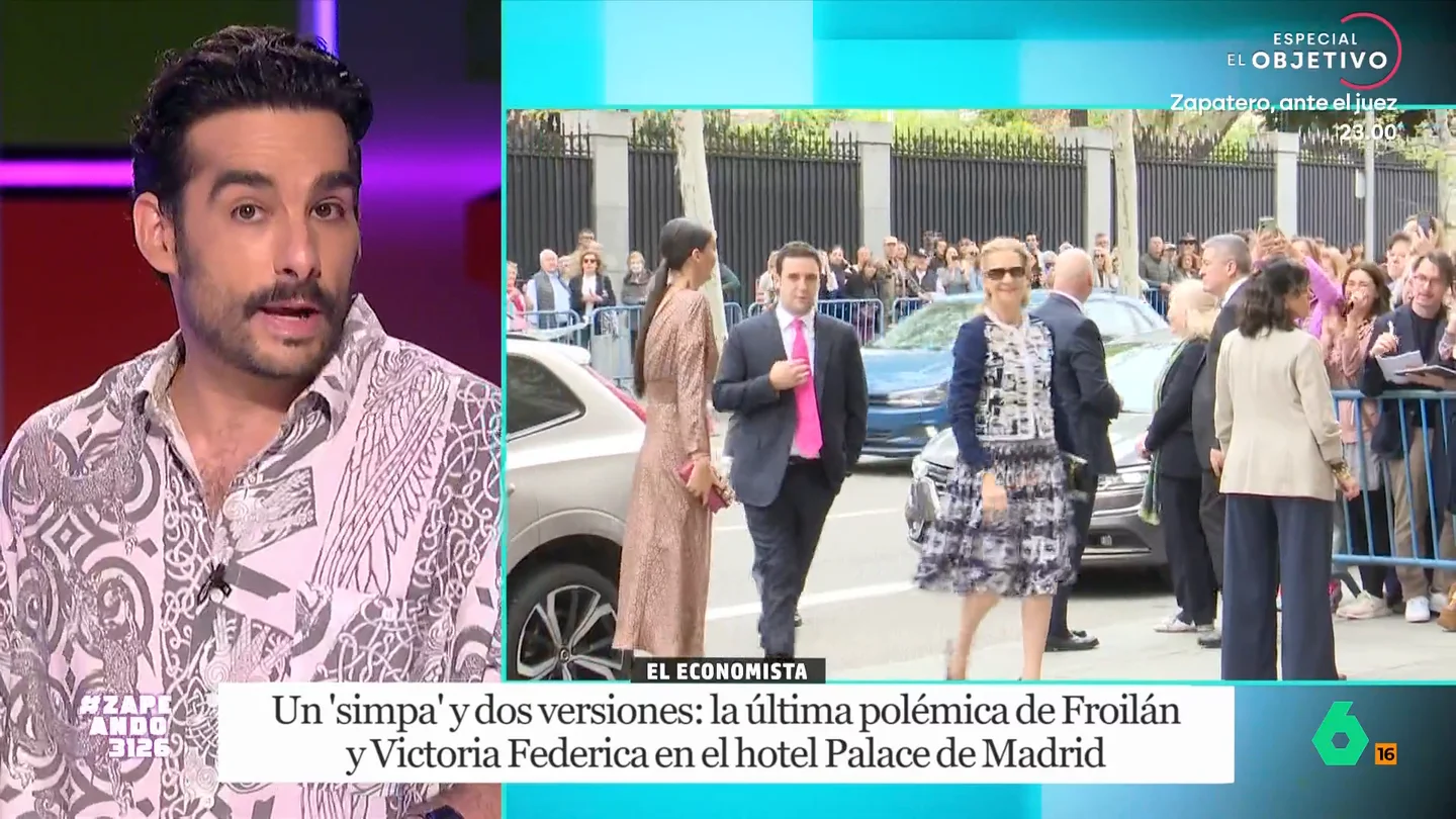Juan Sanguino sentencia el presunto 'simpa' de Froilán y Victoria Federica en el Palace: "Al final la que es borbona es borbona" Juan Sanguino comenta en Zapeando las distintas versiones sobre un presunto 'simpa' que habrían hecho Victoria Federica y Froilán en la cafetería del hotel Palace. ¿Ocurrió de verdad?