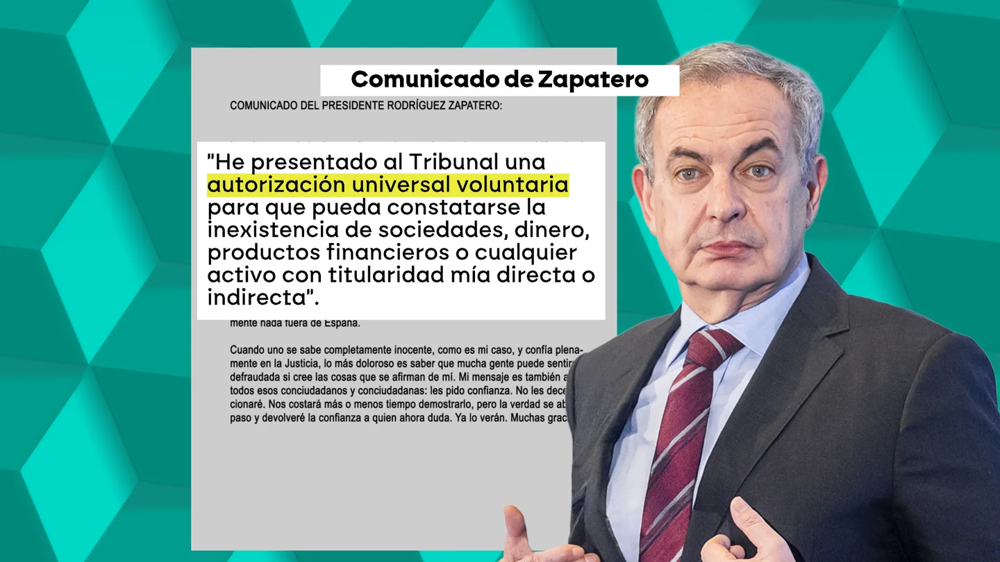 Comunicado de Zapatero tras su declaración en la Audiencia Nacional este miércoles. Comunicado de Zapatero tras su declaración en la Audiencia Nacional este miércoles.