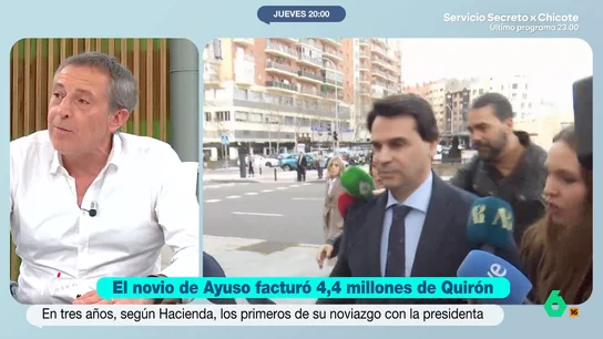 Miguel Ángel Campos explica la coincidencia entre la "explosión contractual" de González Amador y su relación con Ayuso Miguel Ángel Campos analiza en Más Vale Tarde la casualidad de que la "explosión contractual" de González Amador con Quirón y su relación con Ayuso empezaran en el mismo año, 2021: "No hay más preguntas, señoría".
