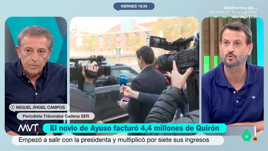 Fernández-Miranda cree que el informe sobre González Amador "es contundente" y "judicialmente se le está poniendo un horizonte feo" Juan Fernández-Miranda opina en Más Vale Tarde sobre el informe de Hacienda que indica que el novio de Ayuso cobró 4,4 millones de euros de Quirón y asegura que "tiene que explicar algunas cosas que son sospechosas".