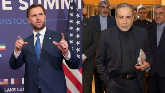 El vicepresidente de EEUU, JD Vance, y el ministro de Exteriores de Ir&aacute;n, Seyyed Abbas Araqchi, llegan a las negociaciones en Suiza