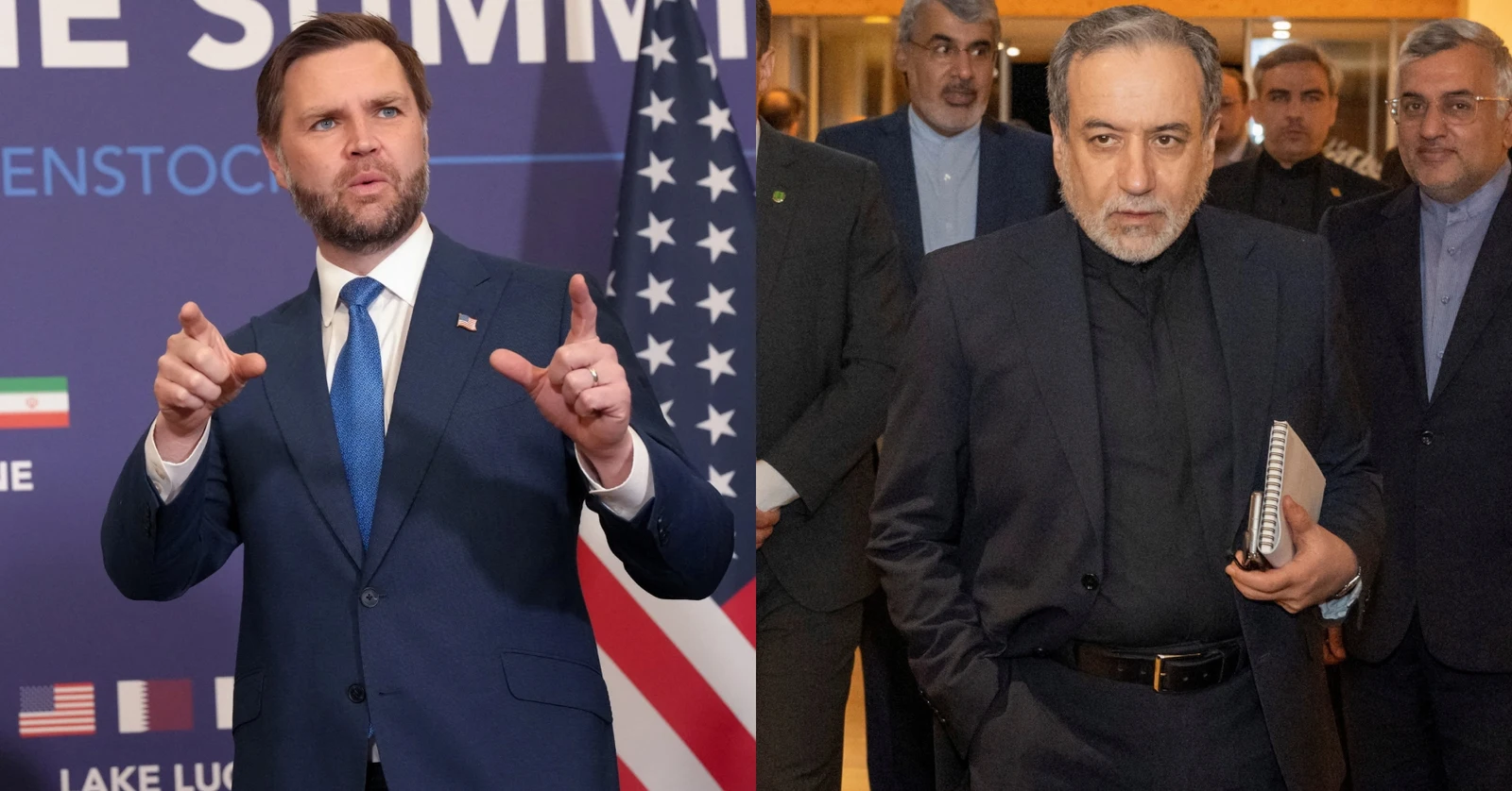 Photo : Lasexta El vicepresidente de EEUU, JD Vance, y el ministro de Exteriores de Irán, Seyyed Abbas Araqchi, llegan a las negociaciones