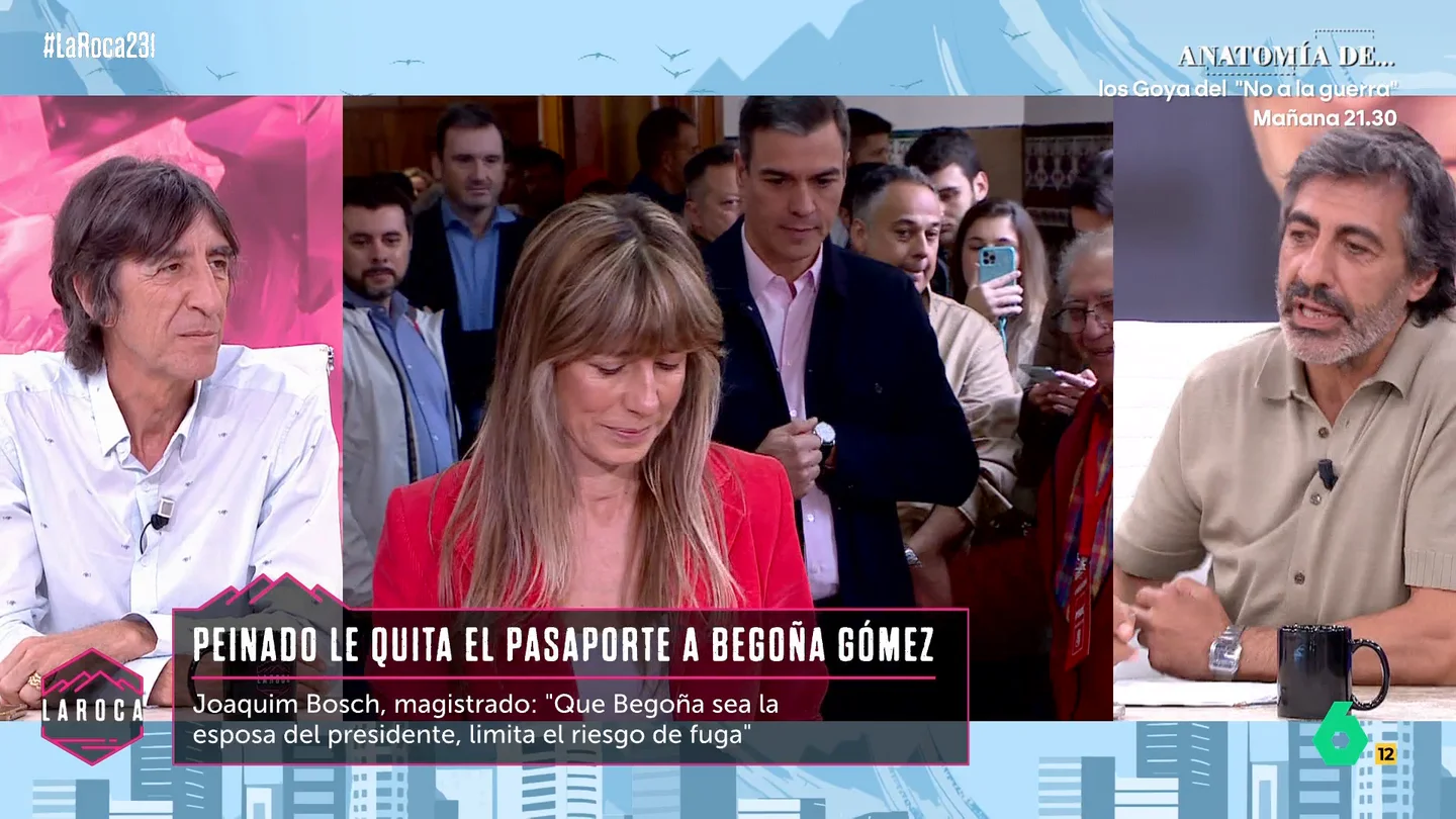 Juan del Val, sobre la decisión del juez Peinado de retirar el pasaporte a Begoña Gómez: "Va a beneficiar mucho al PSOE" Juan del Val, sobre la decisión del juez Peinado de retirar el pasaporte a Begoña Gómez: "Va a beneficiar mucho al PSOE"