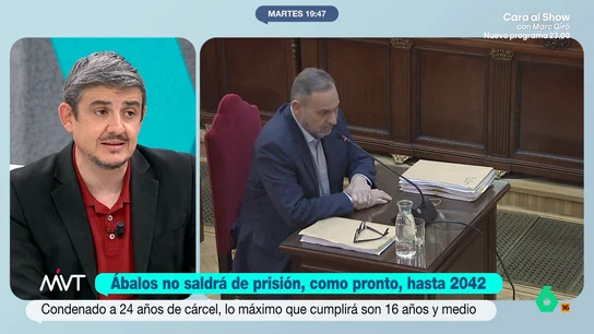 Alfonso Pérez Medina explica cómo la edad de Ábalos podría ayudarle a pedir antes de tiempo la libertad condicional Alfonso Pérez Medina explica en Más Vale Tarde cuál sería el máximo tiempo que podría pasar José Luis Ábalos en prisión y las particularidades de su caso al estar a solo tres años de cumplir los 70.