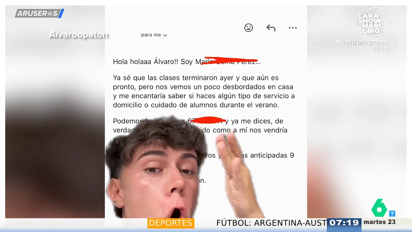 Los surrealistas mails que los padres envían a un profesor al terminar las clases: "¿Haces servicios a domicilio?" Los surrealistas mails que los padres envían a un profesor al terminar las clases: "¿Haces servicios a domicilio?"