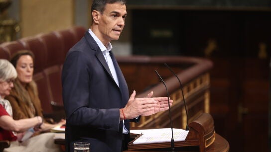 El presidente del Gobierno, Pedro S&aacute;nchez, interviene durante una sesi&oacute;n plenaria en el Congreso de los Diputados, a 24 de junio de 2026, en Madrid