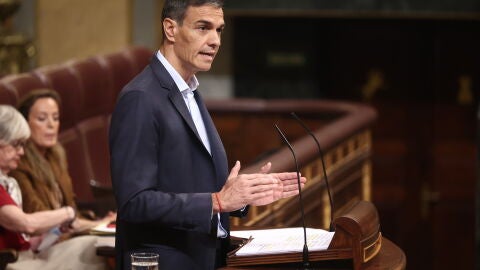 El presidente del Gobierno, Pedro S&aacute;nchez, interviene durante una sesi&oacute;n plenaria en el Congreso de los Diputados, a 24 de junio de 2026, en Madrid