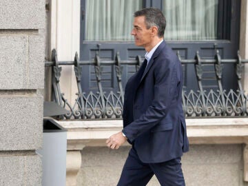 El presidente del Gobierno, Pedro S&aacute;nchez, a su llegada al Congreso