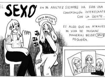 Detalle de una página de 'Yo, promiscua' de Angie de la Lama Detalle de una página de 'Yo, promiscua' de Angie de la Lama