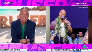 Alfonso Ar&uacute;s, al ver a Dwayne Johnson (La Roca) cantando el tema 'De Nada', de 'Moana': "Somos iguales"