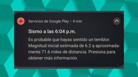 Alerta terremoto Google.