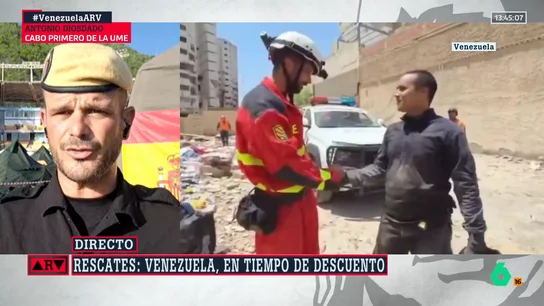 Antonio Diosdado, cabo primero de la UME, sobre la situación en Venezuela: "Ves a gente durmiendo en cualquier sitio" Antonio Diosdado, cabo primero de la UME, sobre la situación en Venezuela: "Ves a gente durmiendo en cualquier sitio"