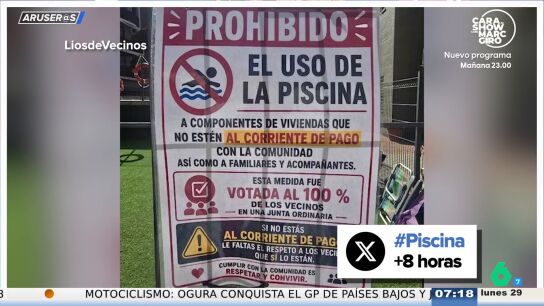 Alfonso Ar&uacute;s, a favor de vetar la piscina a los vecinos que no pagan la comunidad: "Me parece muy bien"