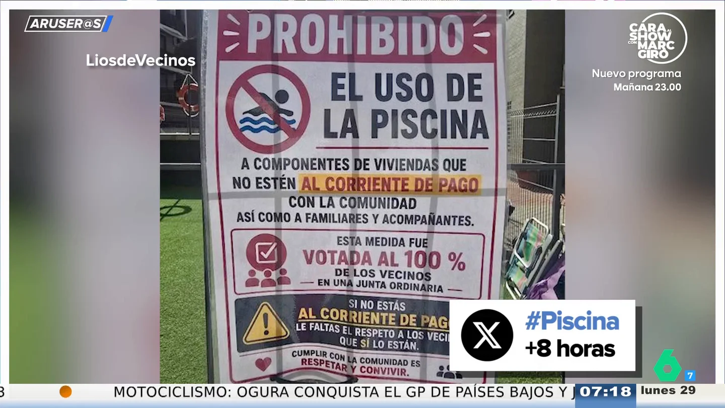 Alfonso Arús, a favor de vetar la piscina a los vecinos que no pagan la comunidad: "Me parece muy bien" Alfonso Arús, a favor de vetar la piscina a los vecinos que no pagan la comunidad: "Me parece muy bien"
