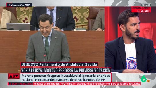 Juanma Lamet se&ntilde;ala que Juanma Moreno es "la gran caza mayor" para Vox: "Su objetivo es matar al PP y eso pasa por torpedearle"