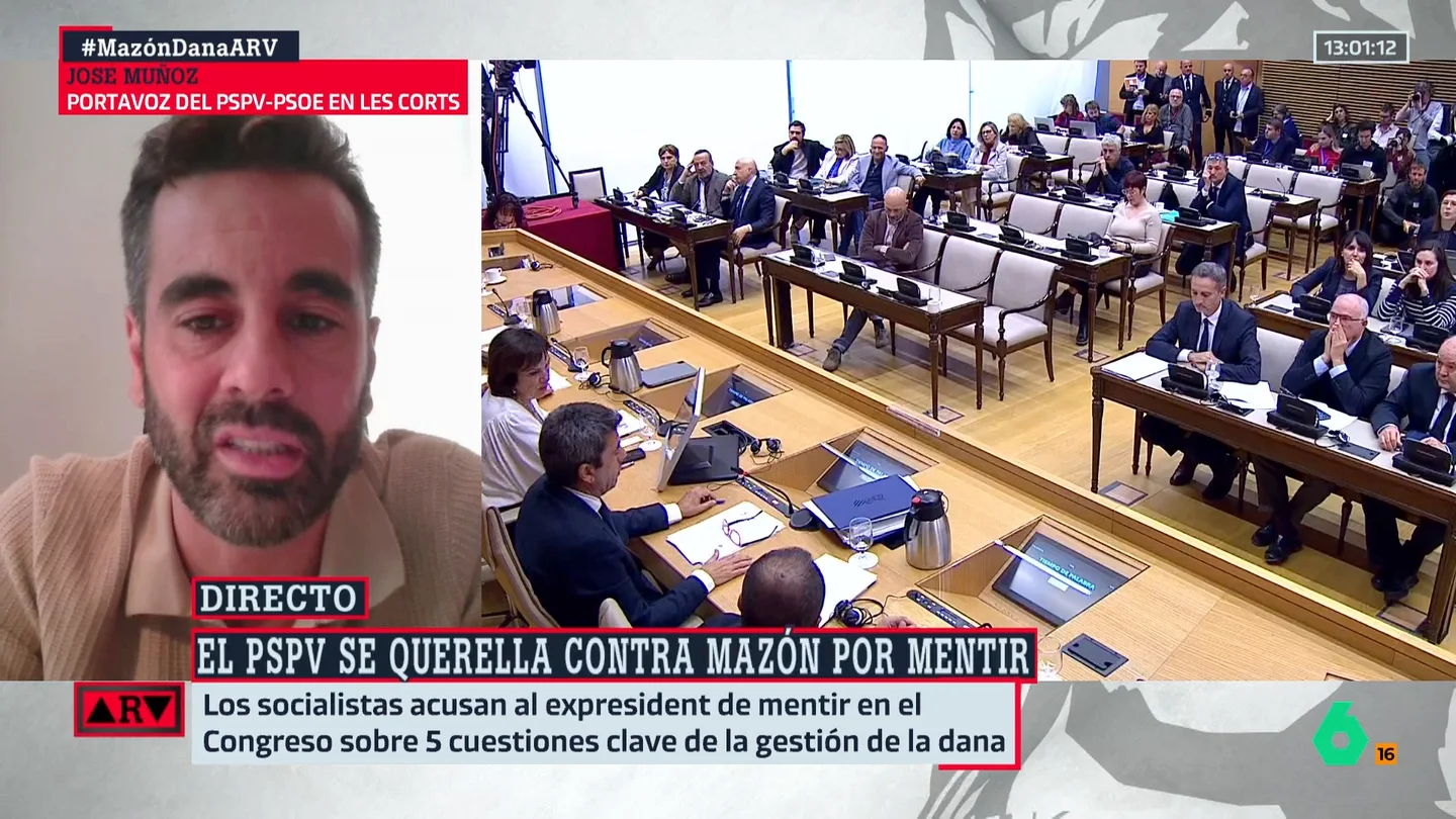 José Muñoz, tras la querella del PSPV contra Mazón: "Mintió deliberadamente en el conocimiento de los fallecidos" José Muñoz, tras la querella del PSPV contra Mazón: "Mintió deliberadamente en el conocimiento de los fallecidos"