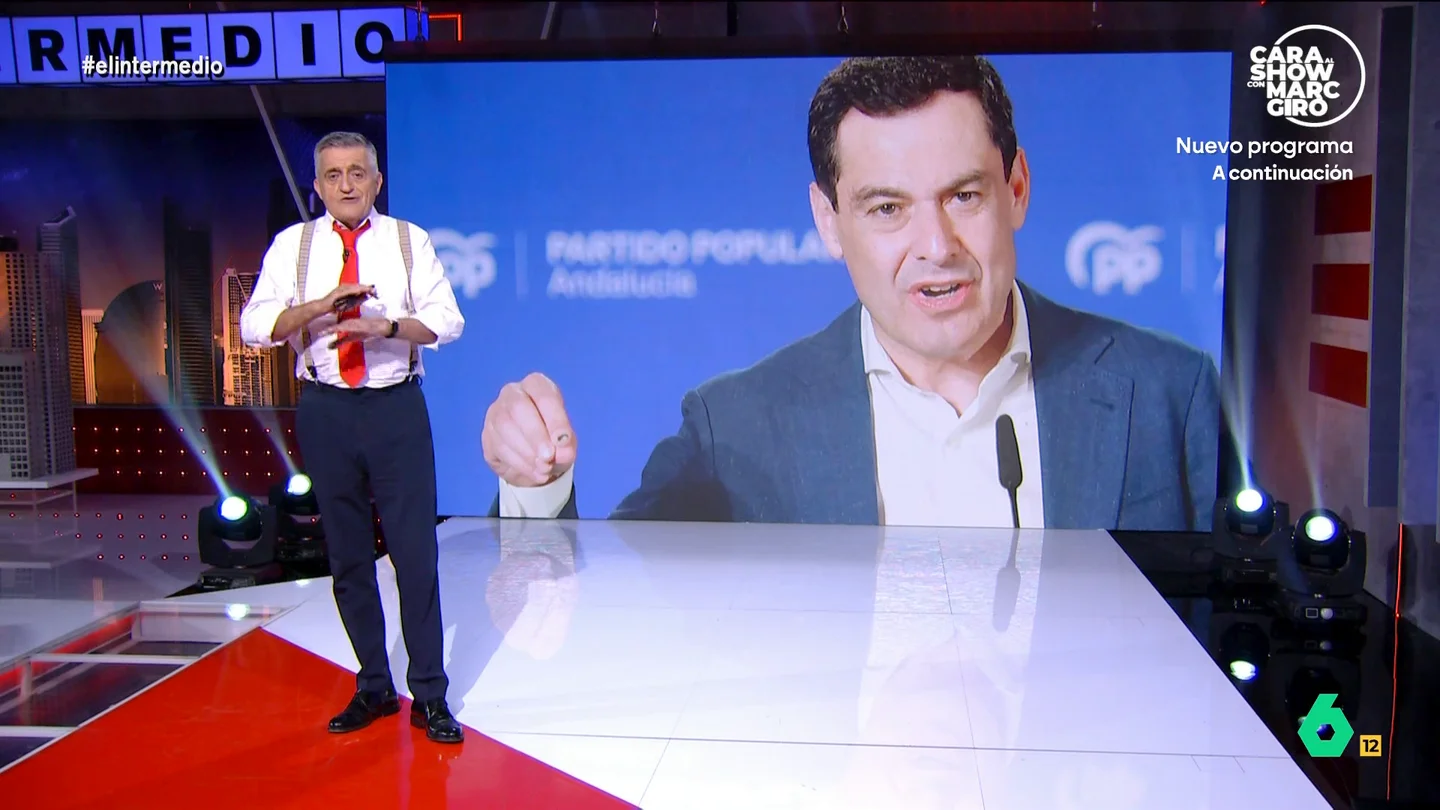 Wyoming, sobre las exigencias de Juanma Moreno a Vox: "Podrían ahorrarnos todo este teatrillo" El presidente del PP andaluz ha dicho que, si Vox no acepta sus términos para que se produzca un pacto, se repetirán las elecciones, mientras que el partido ultra ha respondido que "o prioridad nacional o nada".
