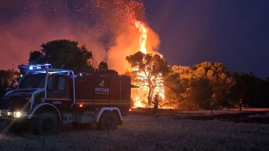 El incendio declarado en Leciñena (Zaragoza) quema 1.000 hectáreas en solo dos horas y media El incendio declarado en Leciñena (Zaragoza) quema 1.000 hectáreas en solo dos horas y media