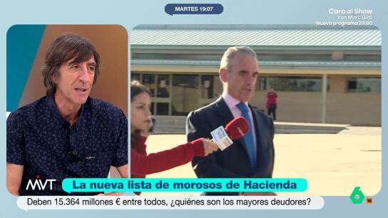 El escritor expone que mucha gente que aparece en ese listado de morosos que ha publicado Hacienda "da lecciones sobre Espa&ntilde;a y el pa&iacute;s". 