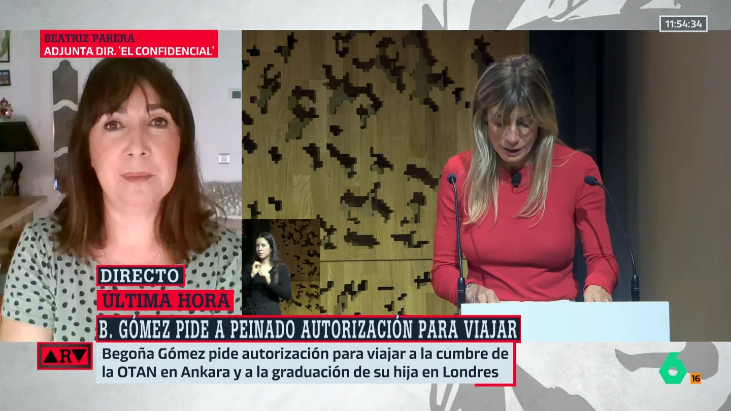 Beatriz Parera, sobre la petición de Begoña Gómez para salir de España: "Intentan evidenciar el ridículo de la decisión del juez" Beatriz Parera, sobre la petición de Begoña Gómez para salir de España: "Intentan evidenciar el ridículo de la decisión del juez"