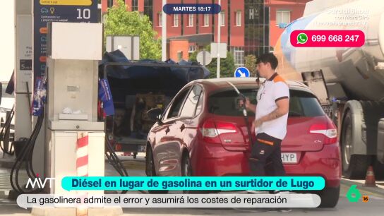El gerente de una gasolinera de Galicia explica que el cami&oacute;n cisterna repost&oacute; di&eacute;sel en el tanque de gasolina y viceversa, un error de "factor humano" por el que ha pedido perd&oacute;n y anunciado que se har&aacute; cargo de las reparaciones de los coches afectados.