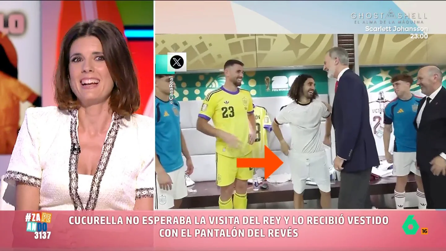 Felipe VI caza a Cucurella con los pantalones al revés: María José Gómez y Verdú valora la reacción del jugador El pasado sábado se enfrentaron Uruguay y España en el Mundial. La selección de nuestro país consiguió ganar el partido y el monarca decidió bajar al vestuario para felicitar a los jugadores.