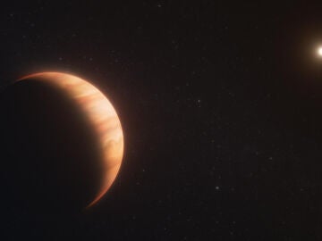 Representaci&oacute;n art&iacute;stica del planeta gigante gaseoso WD1856b orbitando alrededor de una enana blanca