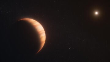 Representaci&oacute;n art&iacute;stica del planeta gigante gaseoso WD1856b orbitando alrededor de una enana blanca