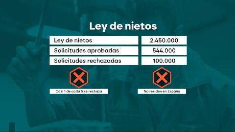 Solicitudes aprobadas y rechazas por la 'ley de nietos'