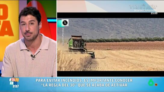 En Leci&ntilde;ena, Arag&oacute;n, se encuentra activo uno de los incendios m&aacute;s importantes de estos momentos, que habr&iacute;a sido provocado por la chispa de una cosechadora. Por ello, Francisco Cacho recuerda la 'regla del 30' que tendr&iacute;a que tener en cuenta todo agricultor.
