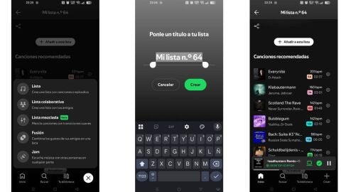 Crear lista mezclada en Spotify