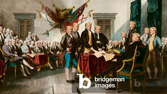 Recreación del cuadro de la independencia de EEUU con Donald Trump Recreación del cuadro de la independencia de EEUU con Donald Trump