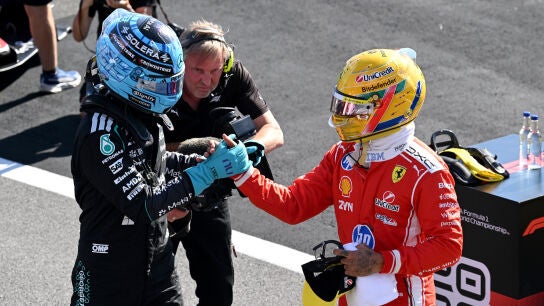 George Russell y Lewis Hamilton