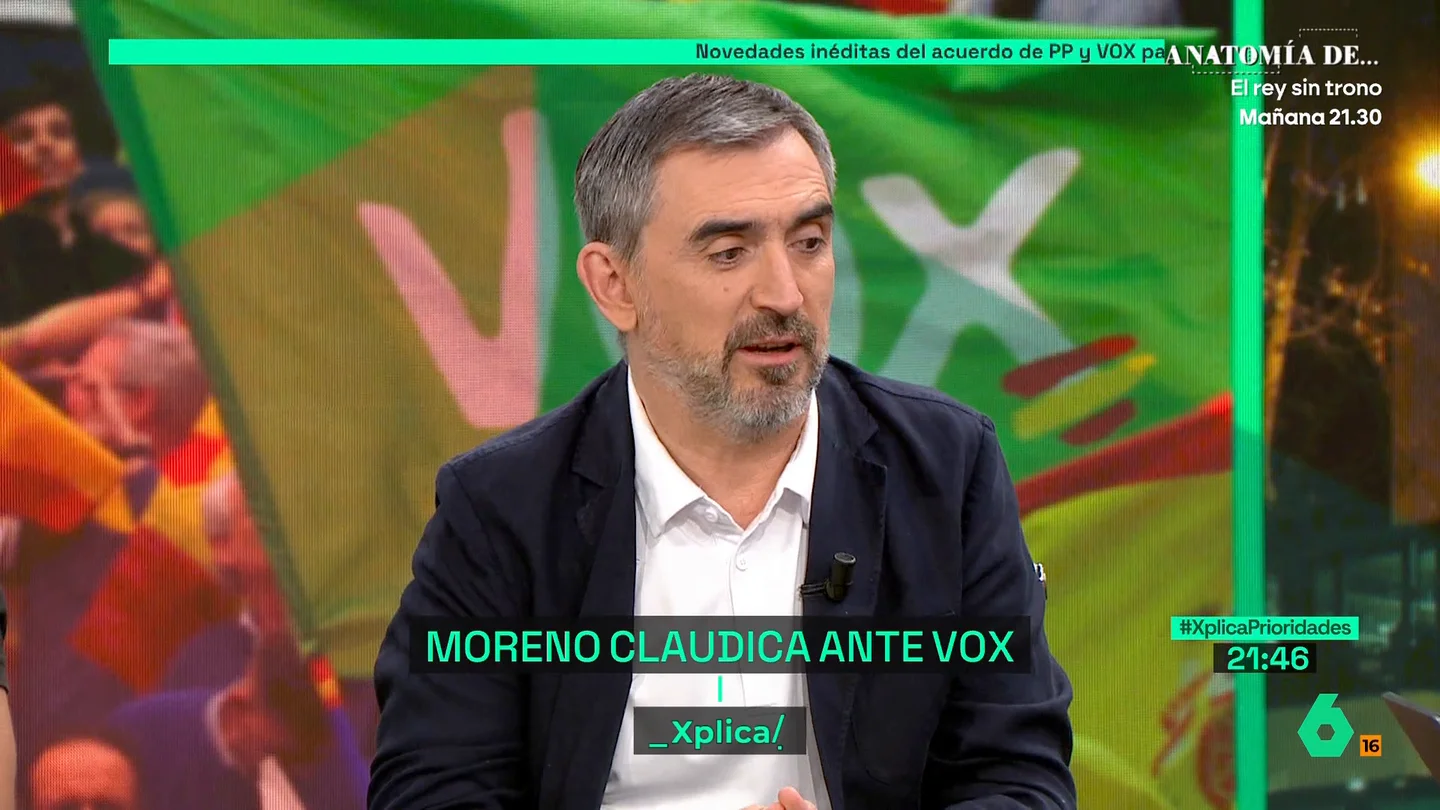 Ignacio Escolar, tras el pacto de Juanma Moreno con Vox: "Me ha sorprendido lo poco que ha tardado y que no intentase ninguna otra vía" Ignacio Escolar, tras el pacto de Juanma Moreno con Vox: "Me ha sorprendido lo poco que ha tardado y que no intentase ninguna otra vía"
