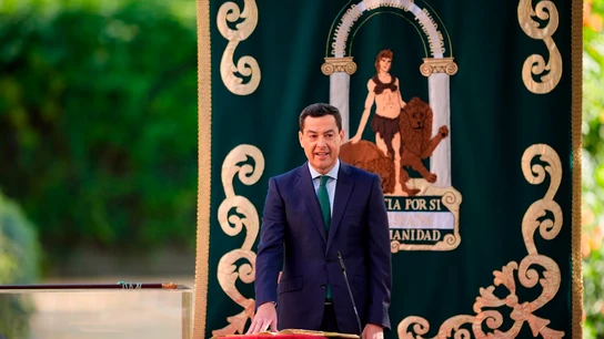 Juanma Moreno, durante su toma de posesión como presidente de la Junta de Andalucía Juanma Moreno, durante su toma de posesión como presidente de la Junta de Andalucía