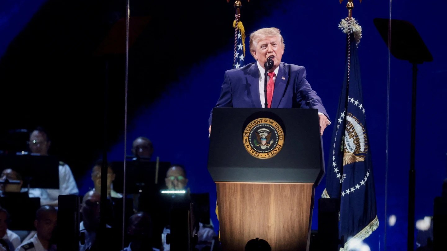 Donald Trump durante su discurso por el 4 de julio Donald Trump durante su discurso por el 4 de julio
