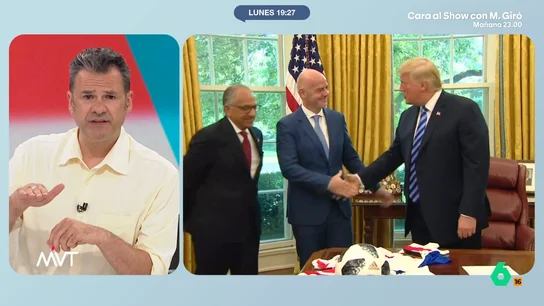 Iñaki López, sobre la injerencia de Trump con la FIFA por la roja a Balogun: "Ni Negreira tenía tanto poder de decisión sobre el fútbol" "Para que ustedes lo entiendan: en el Mundial de Estados Unidos están el árbitro, el VAR y Donald Trump", afirma Iñaki López, que compara las presiones del presidente de EEUU con la FIFA con el partido que obligó a repetir Hitler en Berlín 1936.
