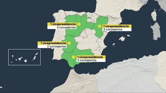 Vox engorda su poder en cuatro CCAA: la ultraderecha tendrá en sus manos más de 6.400 millones de euros en sus cuatro vicepresidencias y nueve consejerías Vox engorda su poder en cuatro CCAA: la ultraderecha tendrá en sus manos más de 6.400 millones de euros en sus cuatro vicepresidencias y nueve consejerías