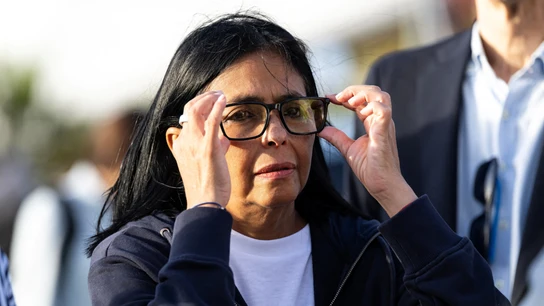 La presidenta interina de Venezuela, Delcy Rodríguez, visita un campamento de la Seguridad Civil francesa en el estado de La Guaira, Venezuela La presidenta interina de Venezuela, Delcy Rodríguez, visita un campamento de la Seguridad Civil francesa en el estado de La Guaira, Venezuela