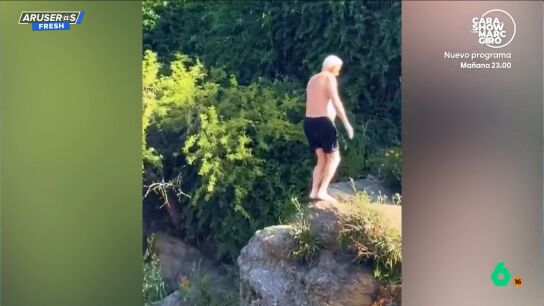 El espectacular salto acrob&aacute;tico de un 'yayo' de 82 a&ntilde;os deja sin palabras a los Aruser@s: "Hay un punto en la vida que te da igual todo"